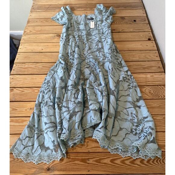 Anthropologie Dresses & Skirts - NWT $298 Anthropologie Lace Detail Floral Dress Size 14 Women’s Blue